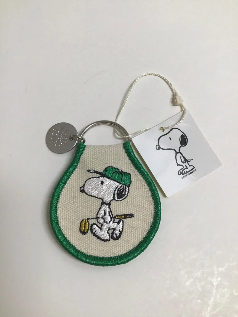 Peanuts Snoopy Golfer Key Ring Embroidered Patch Style Three Potato Four NEW